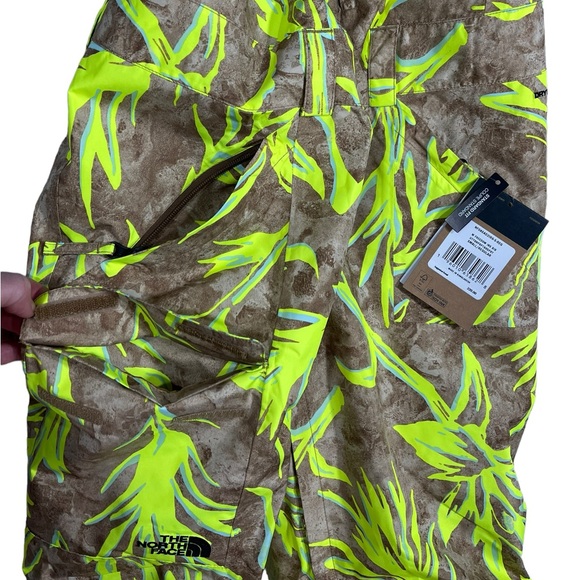 The North Face Freedom Insulated Ski Bib Utility Brown Prairie Print Small NEW - Picture 9 of 16